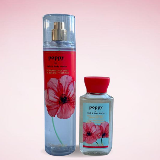 Kit Poppy Sabonete Liquido 88 ml + Body Splash 236 ml Bath &amp; Body Works – PROMOÇÃO DIA DOS NAMORADOS